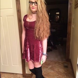 magenta velour dress!!